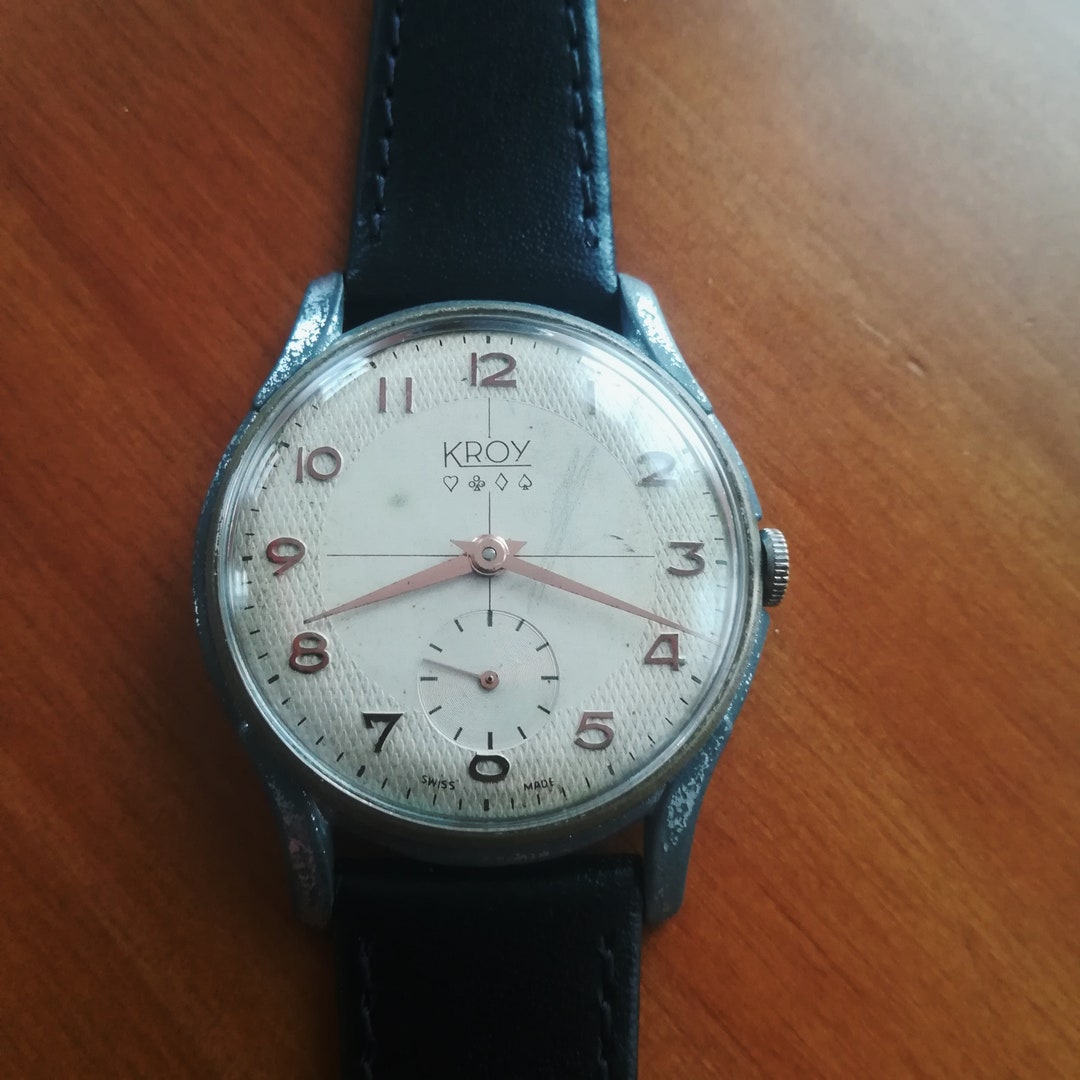 KROY Poker Vintage Watch, 36.2 Mm, 1950s, Working and Serviced