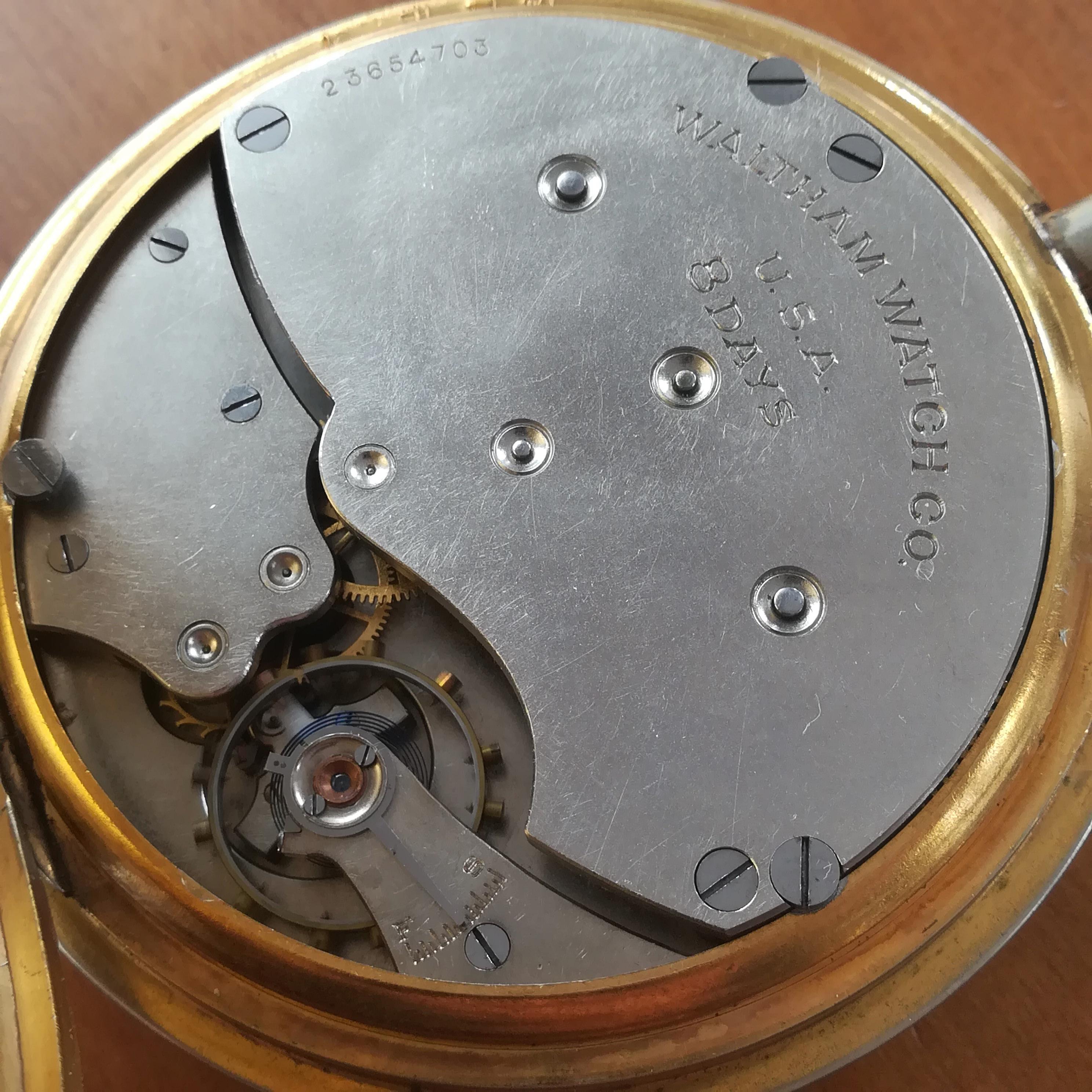 WALTHAM 8 Days Vintage Clock/watch, Usa-made in 1920, 71 Mm