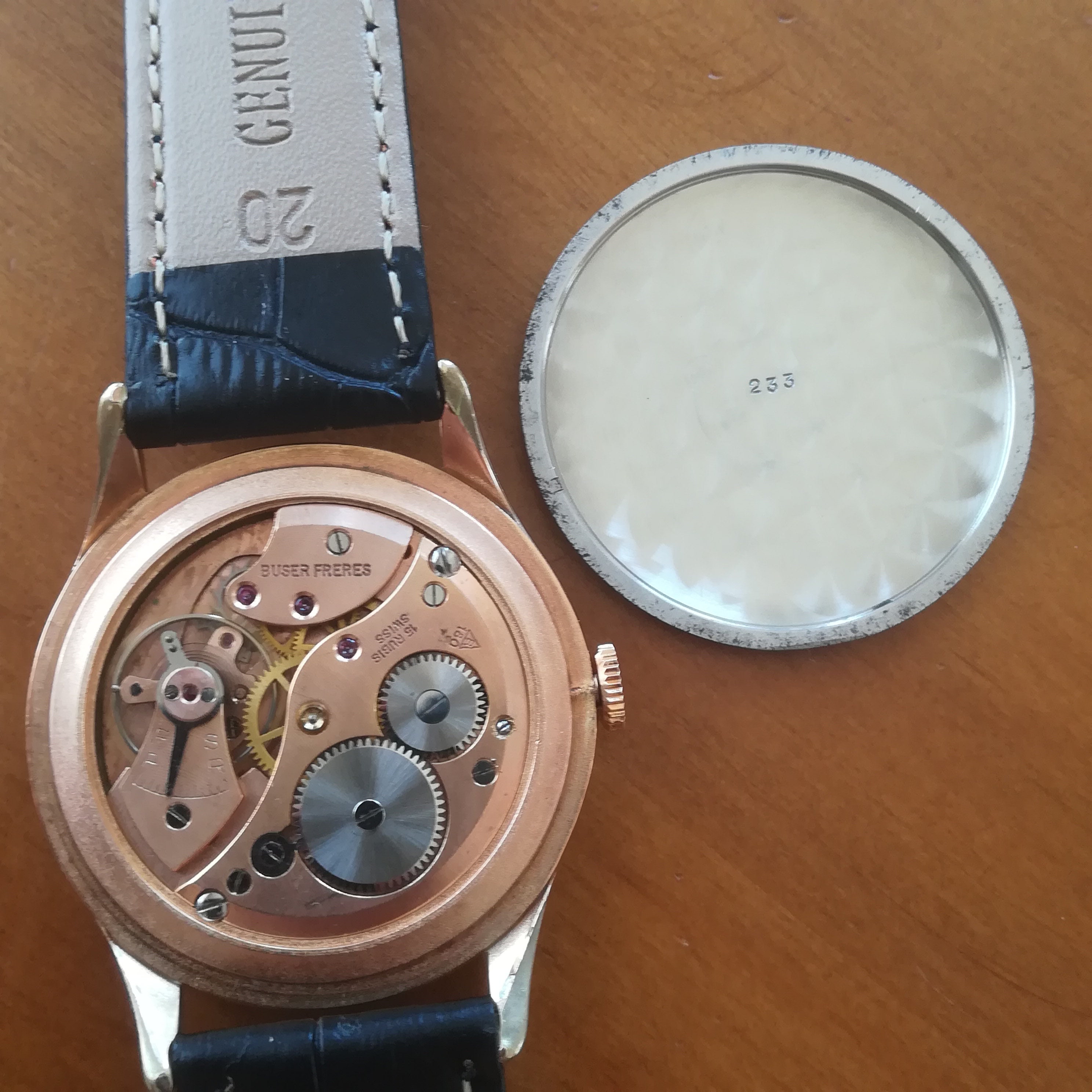 BUSER FRÈRES製ヴィンテージ腕時計、1950年代製、37.5mm、キャリバー 