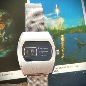 LUCERNE jump hour vintage watch, 1970s, working and serviced