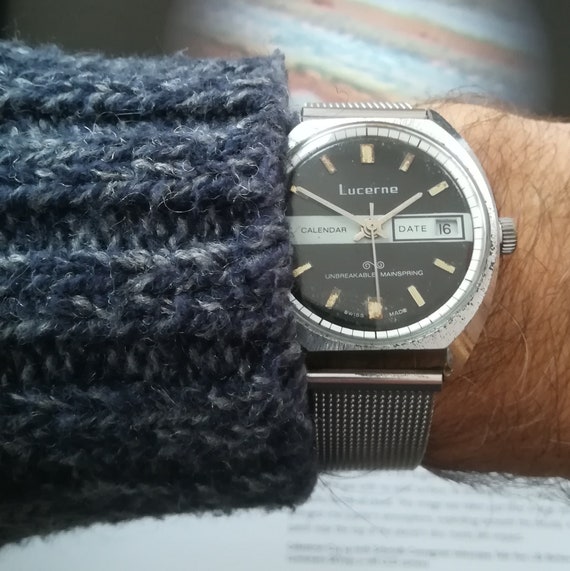 LUCERNE Vintage Watch, 36 Mm, 1970s, Working and Serviced - Etsy