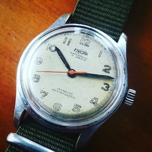 ENICAR military vintage watch, 1950s, 31.5 mm, working and serviced