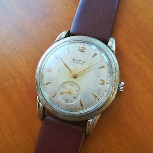 INVICTA vintage watch, 38 mm, 1950s, AS 1130, working and serviced