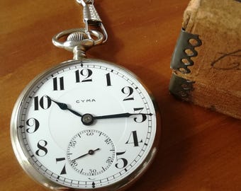 1931 CYMA Vintage Pocket Watch, Working and Serviced
