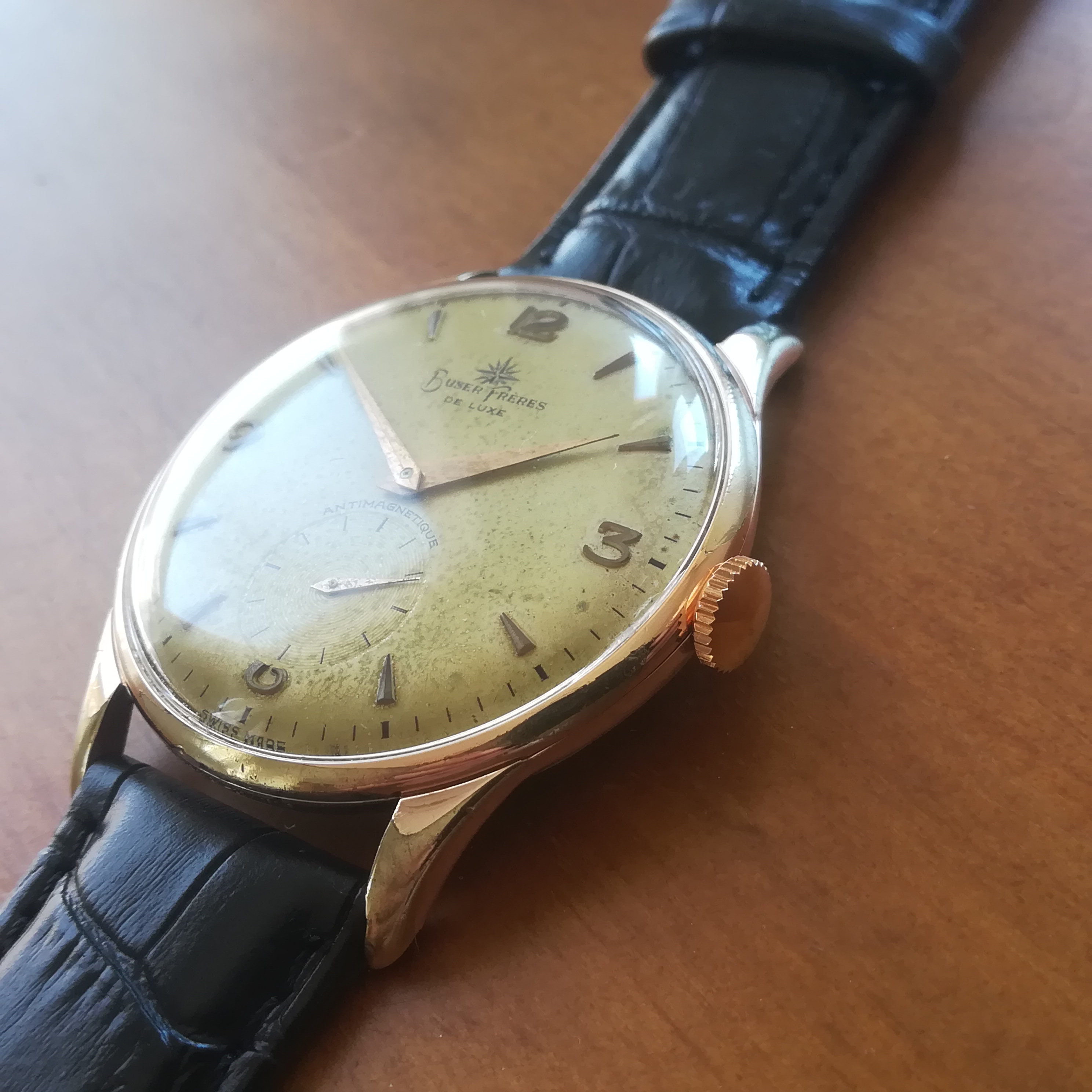 BUSER FRÈRES製ヴィンテージ腕時計、1950年代製、37.5mm、キャリバー 