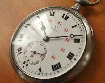 Reloj de bolsillo OMEGA vintage de 1912, 48,5 mm, funcionando y revisado.