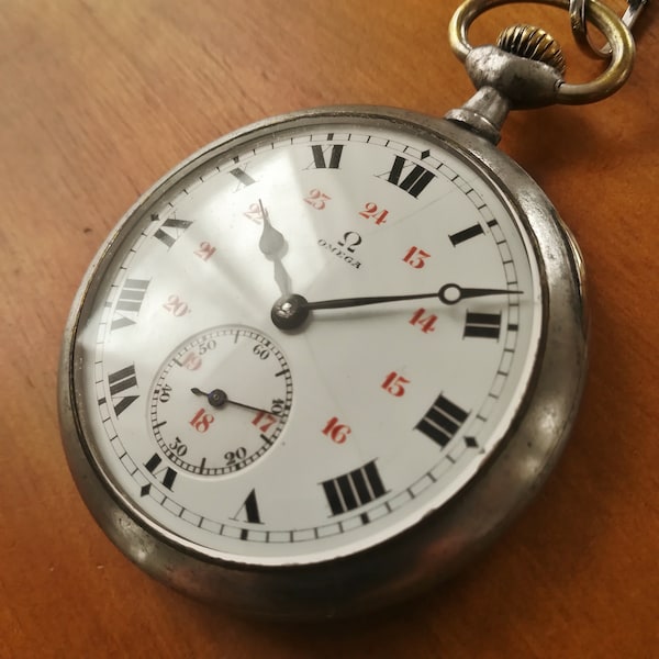 Reloj de bolsillo OMEGA vintage de 1912, 48,5 mm, funcionando y revisado.