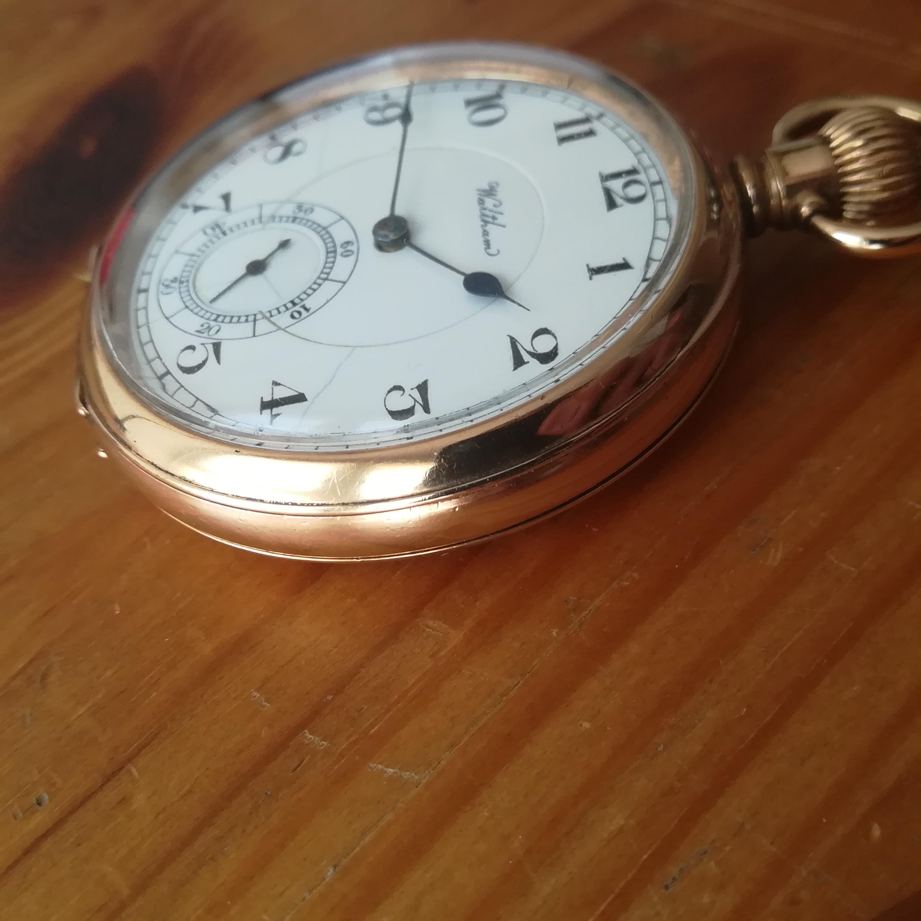 1920年製ウォルサム製ヴィンテージ懐中時計、アメリカ製、46.5mm、動作