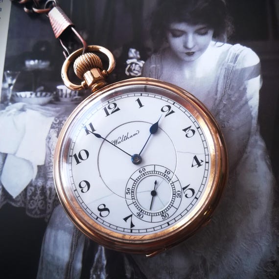 1920年製ウォルサム製ヴィンテージ懐中時計、アメリカ製、46.5mm、動作
