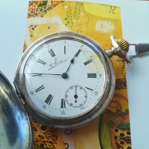 1905 OMEGA silver vintage pocket watch, 50.5 mm, working and serviced