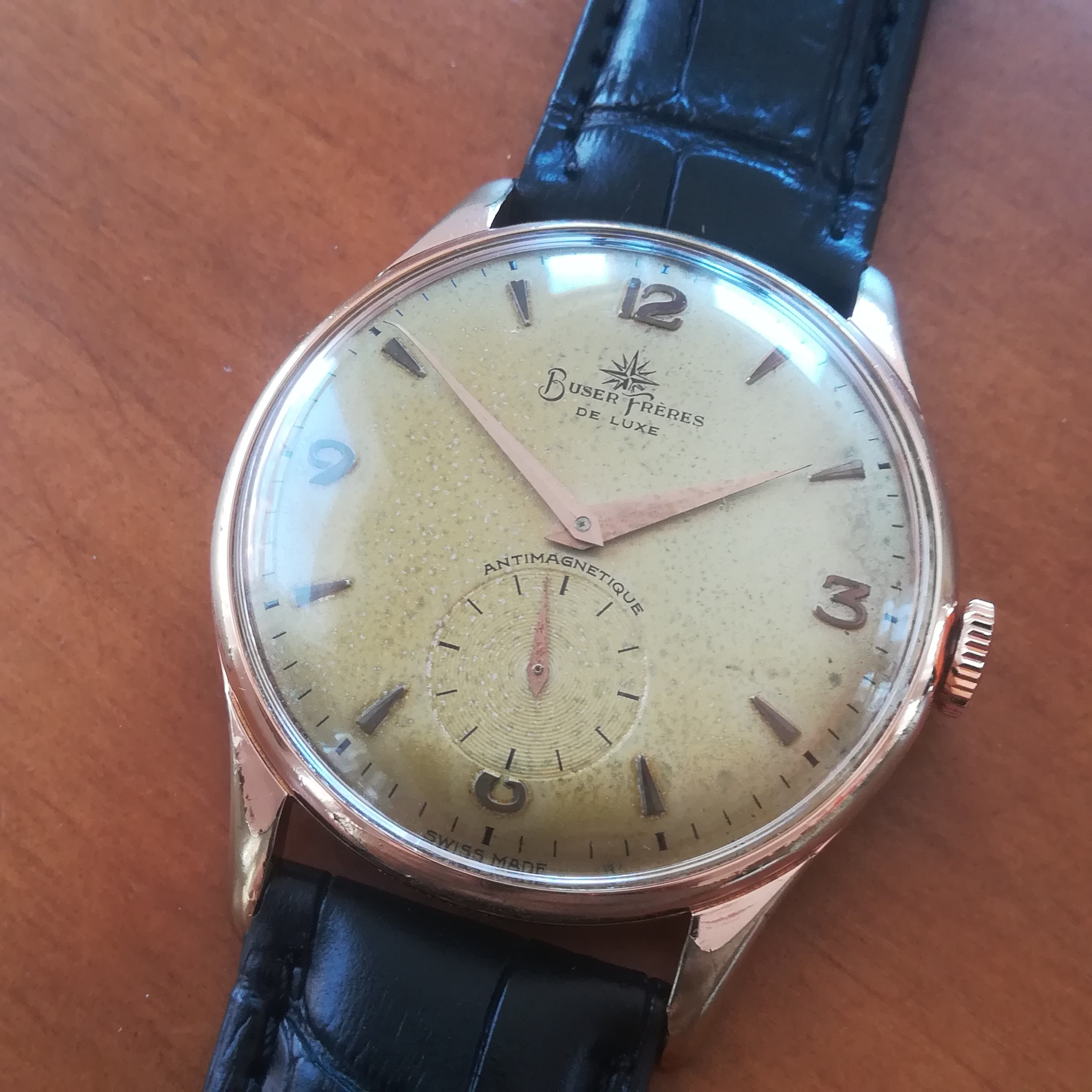 BUSER FRÈRES製ヴィンテージ腕時計、1950年代製、37.5mm、キャリバー 