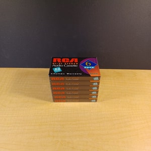 RCA Hi Fi Stereo, 60 Min Audio Cassettes, 6 Pack [Sealed] 2001