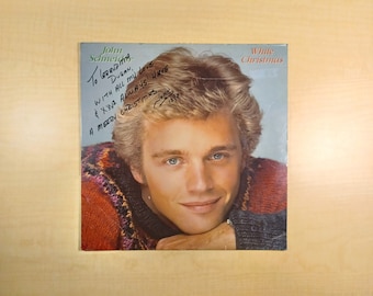John Schneider: White Christmas *Autographed, Note to Grandma* (Promo) Vintage Vinyl Record Album Lp, 1981