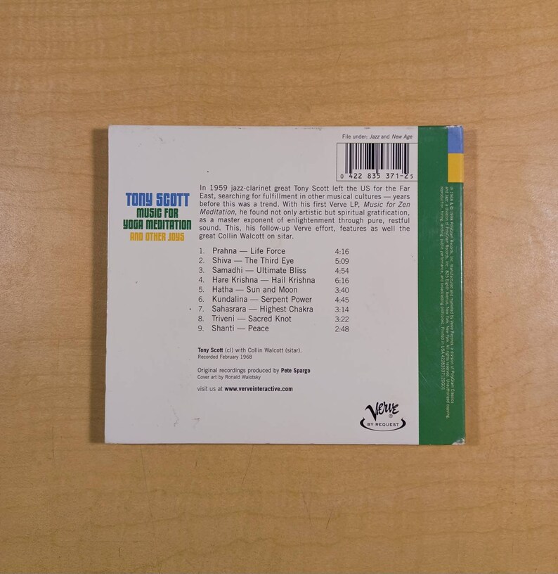 Tony Scott: Music For Yoga Meditation And Other Joys, Vintage CD, 1998 bild 2