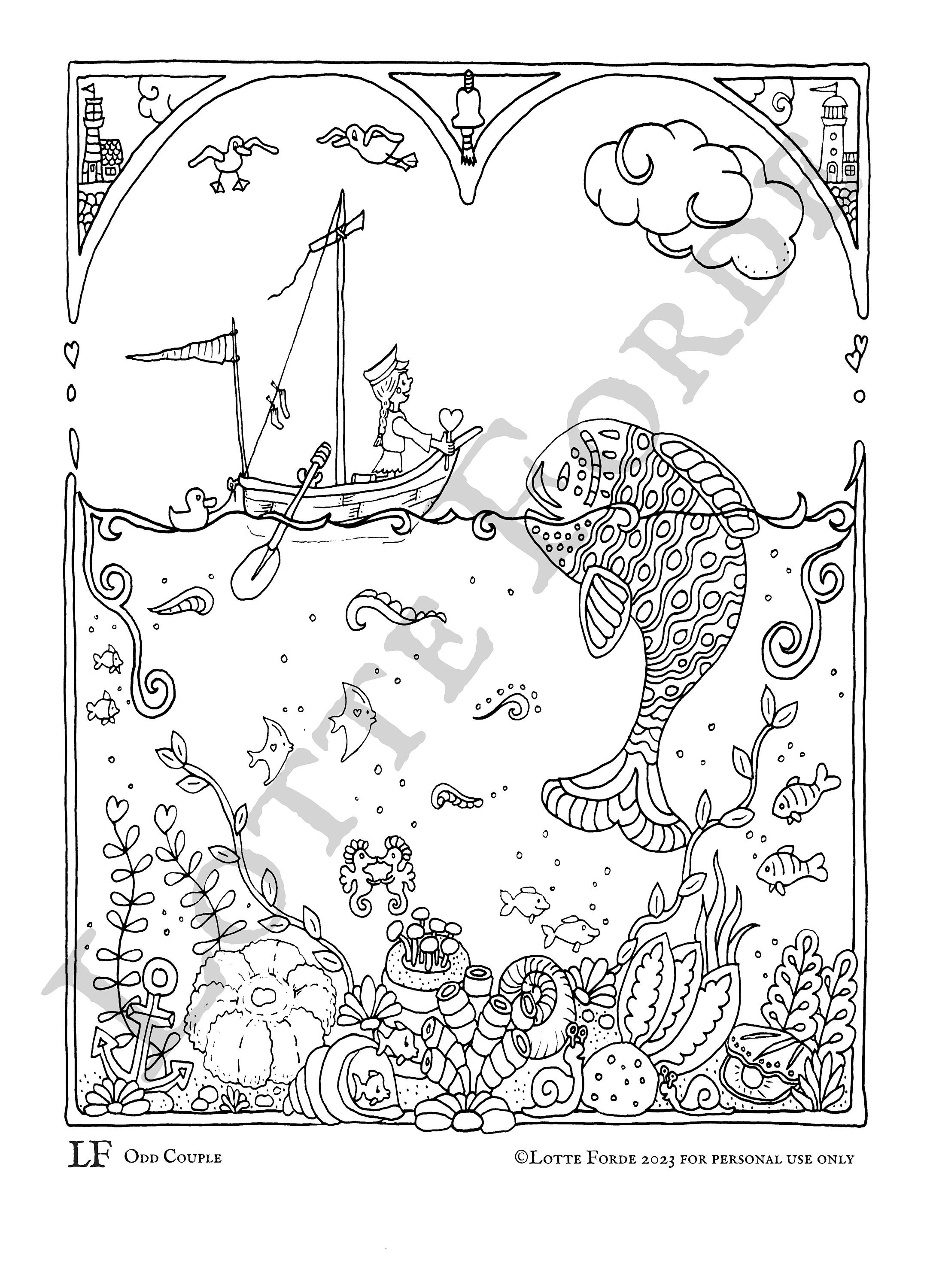 Color The Ocean Coloring Book: Fantastical Journey Under The Sea Book 4 in  the Color Book Series (Lotte Forde Color Book Series)