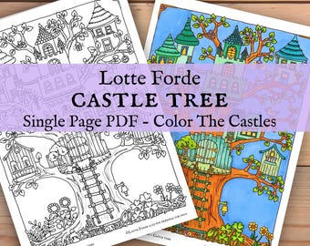 Lotte Forde Color The Castles - Castle Tree Page 21 from my Coloring Book