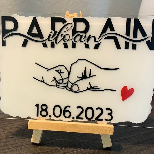 Plaque parrain ou marraine personnalisée