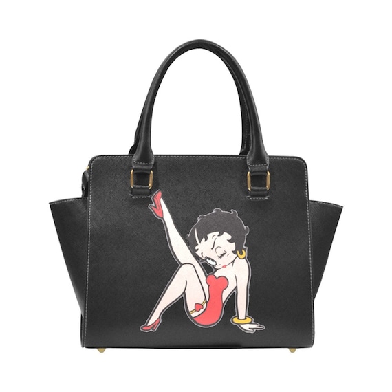 Betty Boop Shoulder Bag Leather Tote Zippered Birthday Gifts for