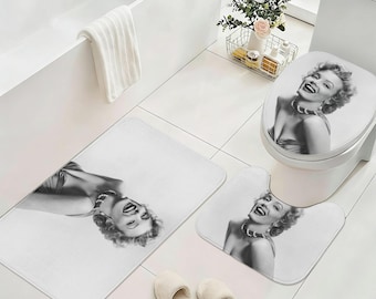 Tapete de banheiro Marilyn Monroe, conjunto de tapete para banheiro, decoração para casa, presente para ela.