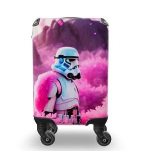 Stormtrooper-koffer met 360 draaibare wielen, TSA-slot, lichtbestendige print – maten handbagage en bagage – Star Wars-cadeau