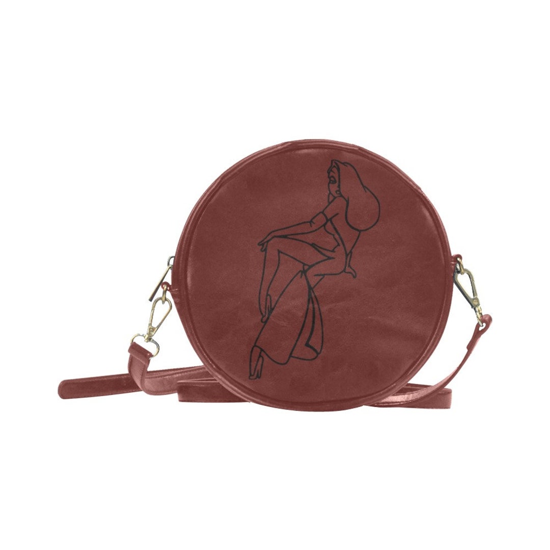 Jessica Rabbit With Handbag Jessica Rabbit Round Purse Shoulder Bag Pouch Leather Tote Zippered ...