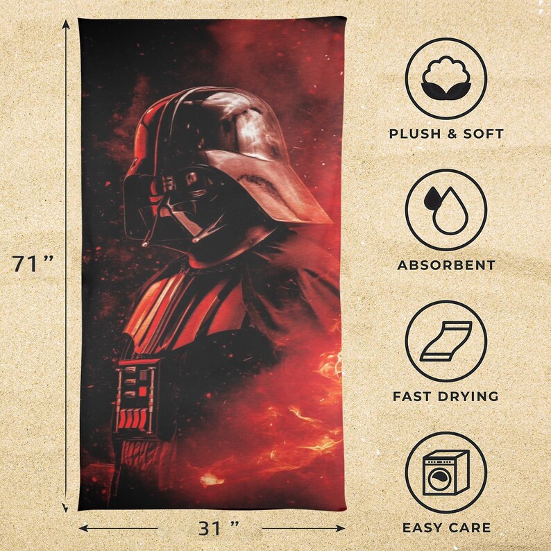 Darth Vader Beach Towel – the Ultimate Must-have for Star Wars Fans - Etsy