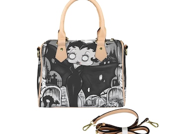 Borsa a tracolla di Halloween Betty Boop in tela con cerniera, regalo di compleanno per lei, anniversario, viaggio