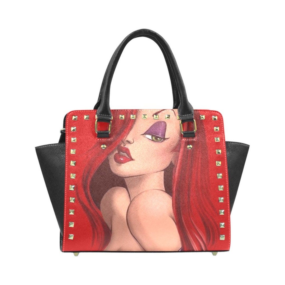 Jessica Rabbit With Handbag Jessica Rabbit Shoulder Bag Leather Tote Zippered Birthday Gifts for ...