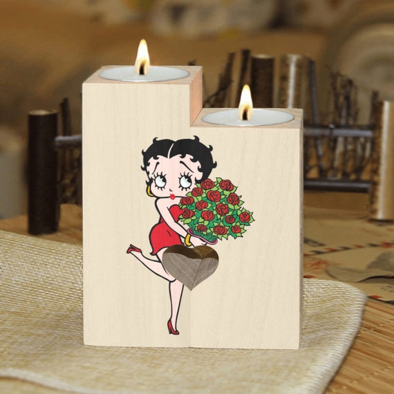 Betty Boop Wooden Heart Candle Holder Valentines Birthday Gifts - Etsy