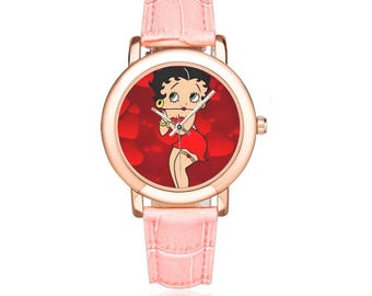 Betty Boop Watch Stainless Steel Pink Birthday Gifts For Her Anniversary Travel