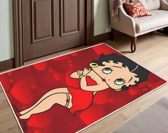 レトロなベティ・ブープの玄関マット | 滑り止め付き屋内屋外用マット