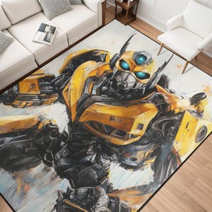 Dywan Bumble Bee Duży Transformers Duży Miękki Antypoślizgowy Dla Niego Jej Dywan Salon Sypialnia Wystrój Domu