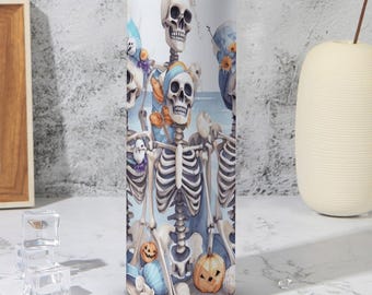 Gobelet en acier inoxydable 20 oz Summerween | Tasse de plage Halloween imprimée UV | Joli cadeau de saison fantasmagorique | Couvercle sans BPA