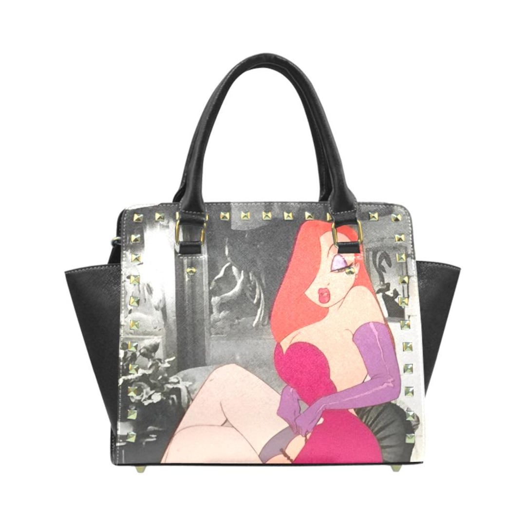 Jessica Rabbit With Handbag Jessica Rabbit Shoulder Bag Leather Tote Zippered Birthday Gifts for ...