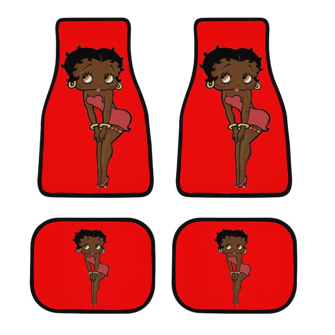 Black Betty Boop Front Back Car Floor Mats Set (4pcs) - Polyester ...
