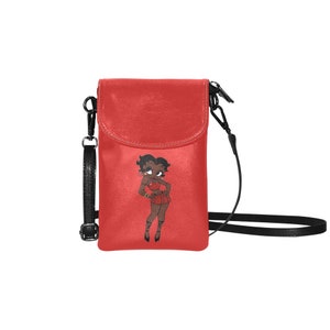 Betty Boop Afro American Portemonnaie Umhängetasche LederTasche Reißverschluss Geburtstagsgeschenke für Sie Jahrestag Reise Bild 1