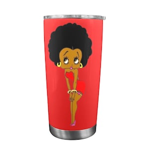 Tazza da viaggio afroamericana Betty Boop, decorazione per la casa, regalo di compleanno per lei e per il suo anniversario