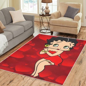 Betty Boop Area Rug 60x39 | Vintage Cartoon Non-slip Rug for