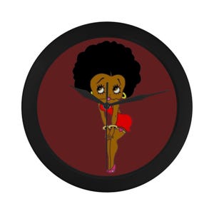 Orologio da parete afroamericano Betty Boop, decorazione per la casa, regali per il suo compleanno, anniversario