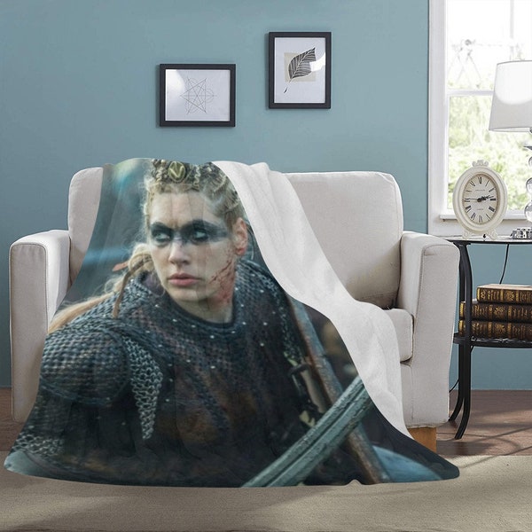 Lagertha Blanket Fleece Shield Maiden Vikings Home Decoration Travelling Gifts For Her Him