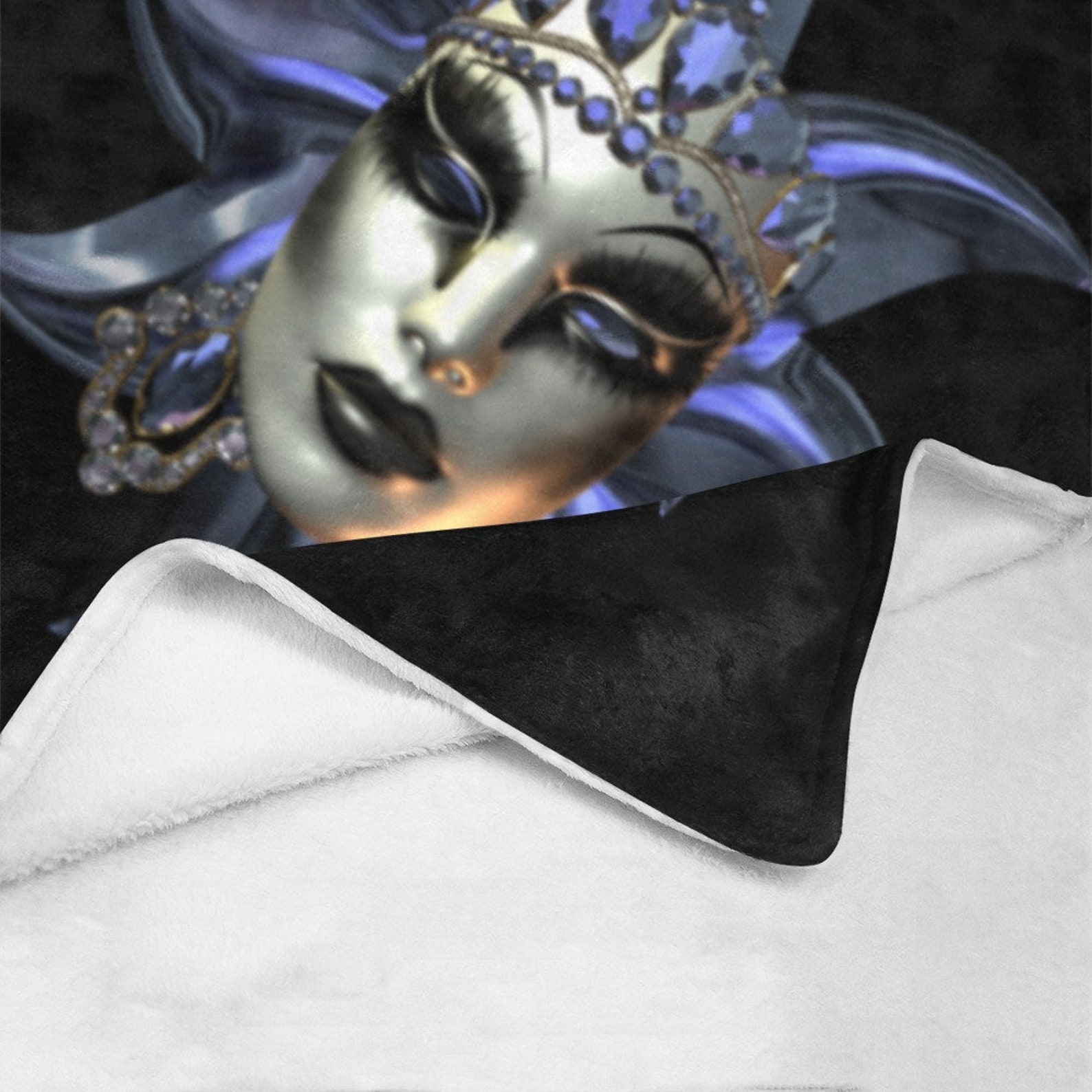 Mardi Gras Blanket Fleece Carnival Mask Home Etsy