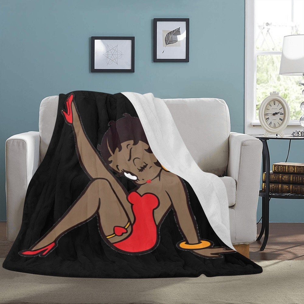 Betty Boop Blanket Afro American Fleece Home Decoration Travelling Gifts for Her Etsy