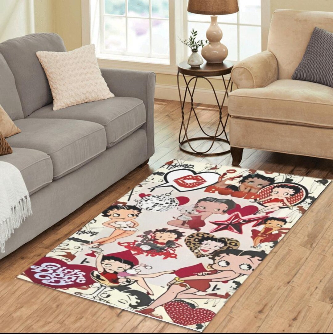 “BETTY BOOP ベティーブープ　ラグ　アメリカ仕入れ Betty Boop Area Rug 60x39 | Vintage Cartoon Non-slip Rug for