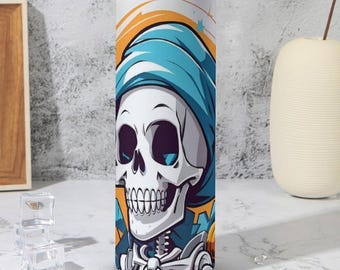 Gobelet en acier inoxydable 20 oz Summerween | Tasse de plage Halloween imprimée UV | Joli cadeau de saison fantasmagorique | Couvercle sans BPA