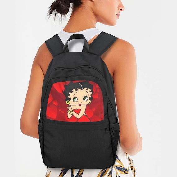 ベティ・ブープ レザー リュック AMERICAN TOONS USA Y2K Betty Boop School Backpack – Lightweight Nylon Bag With Laptop