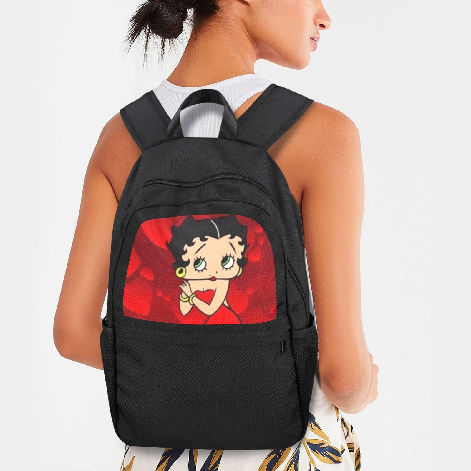 Betty Boop School Backpack – Lightweight Nylon Bag With Laptop