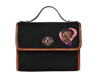 Sac à bandoulière afro-américain Betty Boop Cabas en cuir avec fermeture à glissière Cadeaux d'anniversaire pour son anniversaire de mariage Voyage