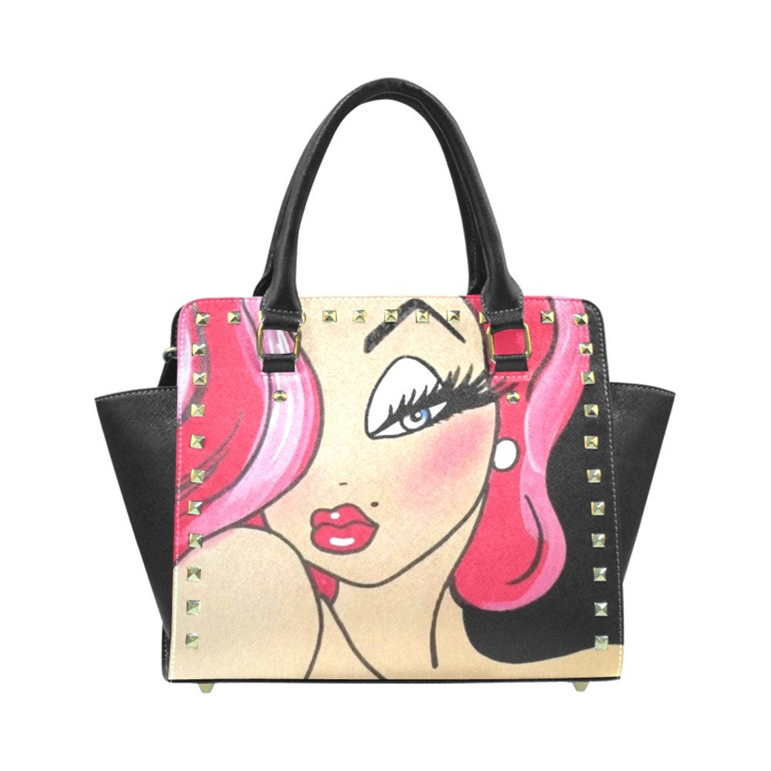 Jessica Rabbit With Handbag Jessica Rabbit Shoulder Bag Leather Tote Zippered Birthday Gifts for ...