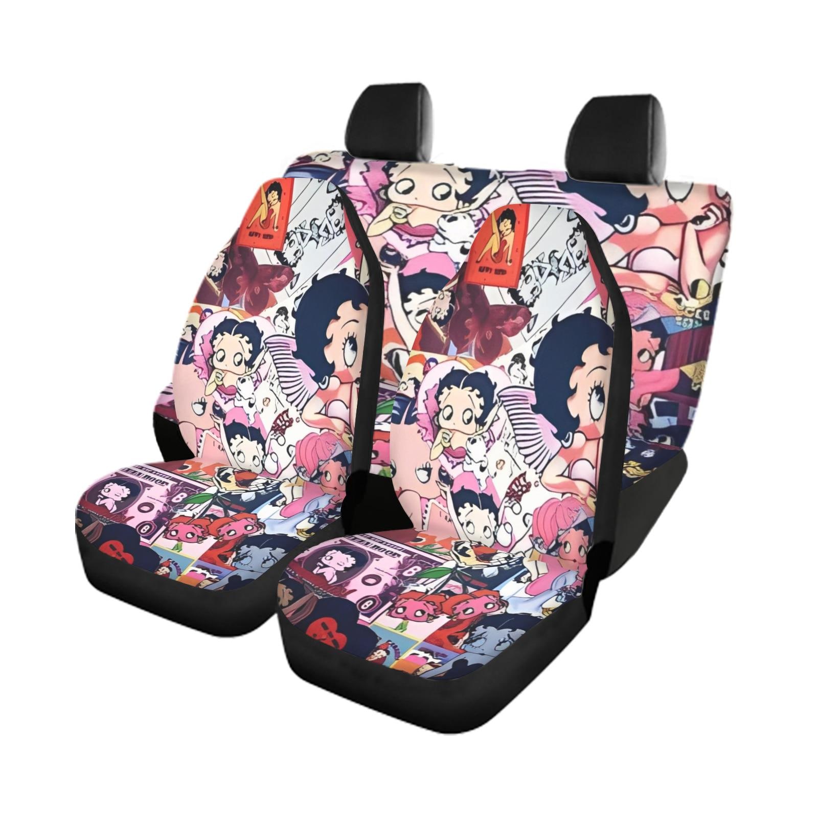 Funda De Asiento De Coche Con Diseño De Dibujos Animados, Juego De 2 Piezas, Fundas De Cojín