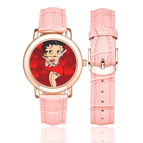 Betty Boop Watch Stainless Steel Pink Birthday Gifts for Her